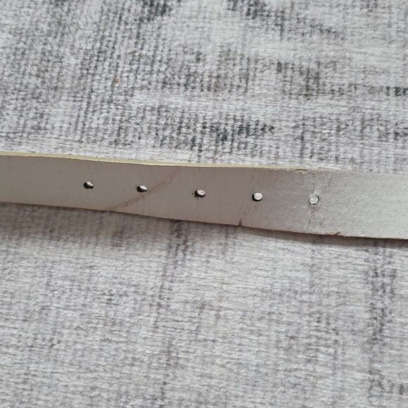 Vintage 90s Landes Floral Patterned Belt Womens L Boho Cottagecore Cream Blue main image 13